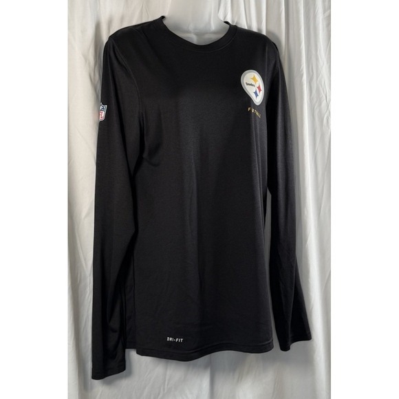 Nike Dri-FIT Pittsburgh Steelers Long Sleeve Shirt Black NFL Onfield S‎ 84-33 - Picture 2 of 11